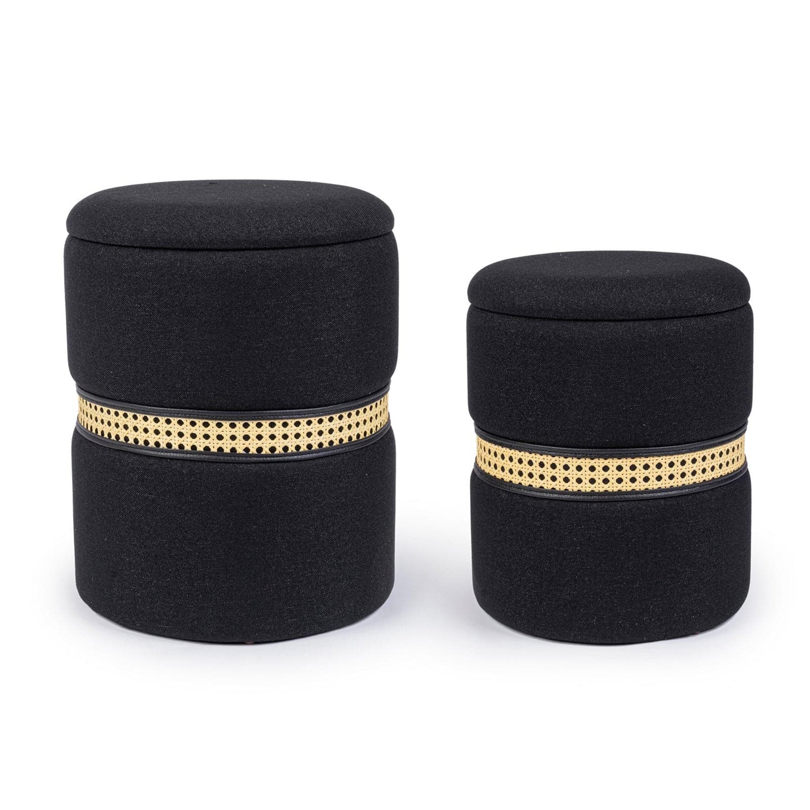 Poltrona Pouf "Karina" per interno, con struttura in mdf e compensato, set da 2 pezzi in Ottomane e poggiapiedi Decor Space - Altamura, commercioVirtuoso.it