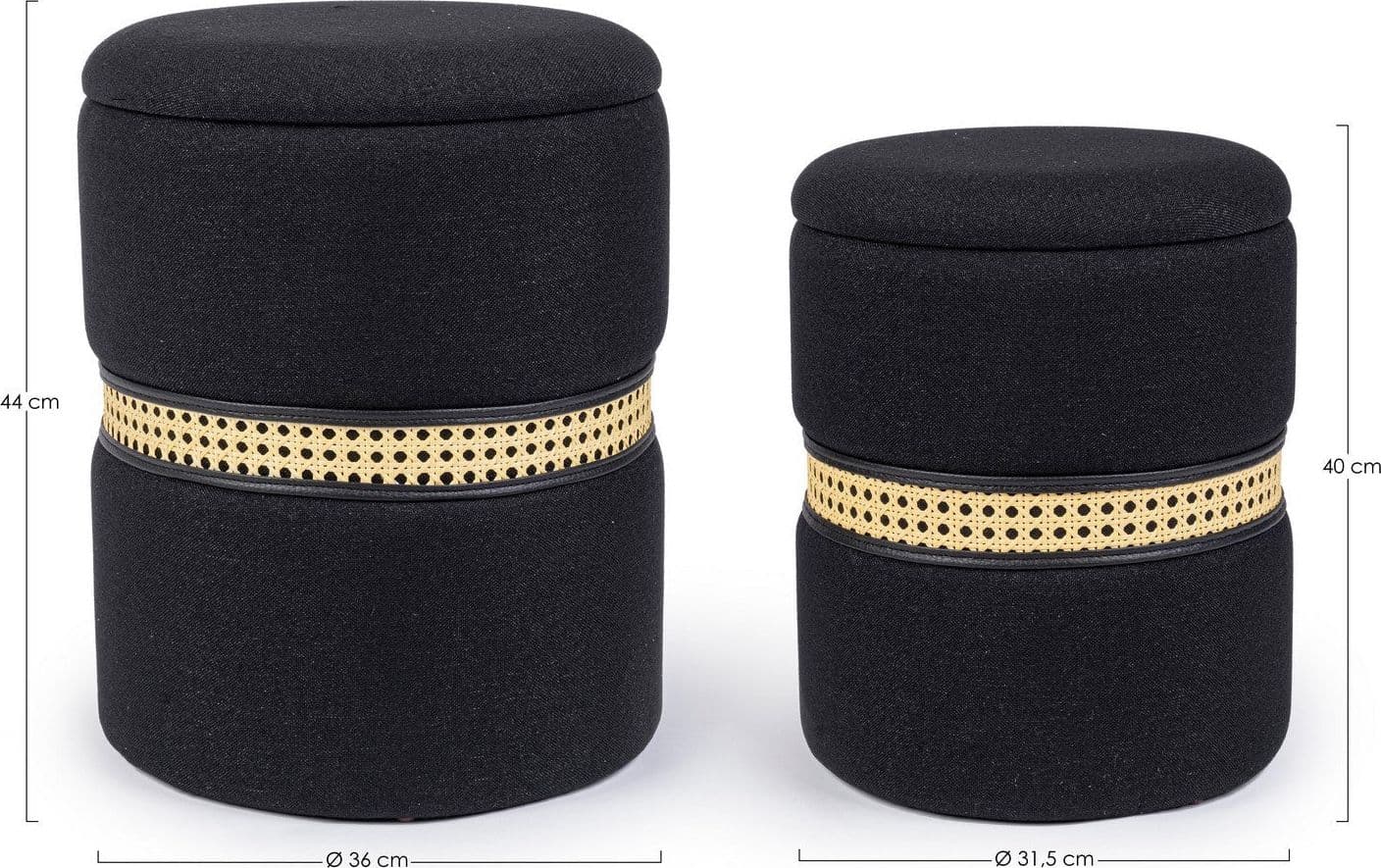 Poltrona Pouf "Karina" per interno, con struttura in mdf e compensato, set da 2 pezzi in Ottomane e poggiapiedi Decor Space - Altamura, commercioVirtuoso.it