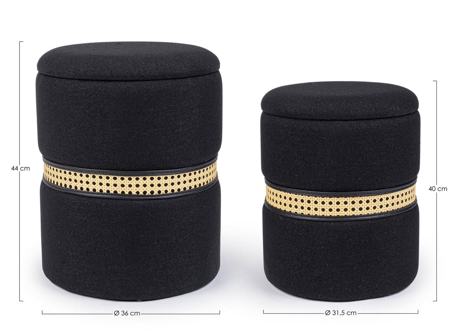 Poltrona Pouf "Karina" per interno, con struttura in mdf e compensato, set da 2 pezzi in Ottomane e poggiapiedi Decor Space - Altamura, commercioVirtuoso.it