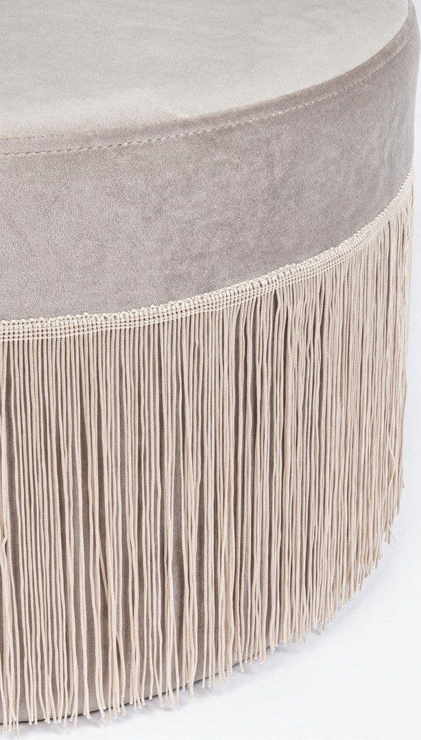 Poltrona Pouf "Leilani" per interno, con struttura in mdf e compensato da Ø45 x 30h cm in Ottomane e poggiapiedi Decor Space - Altamura, commercioVirtuoso.it
