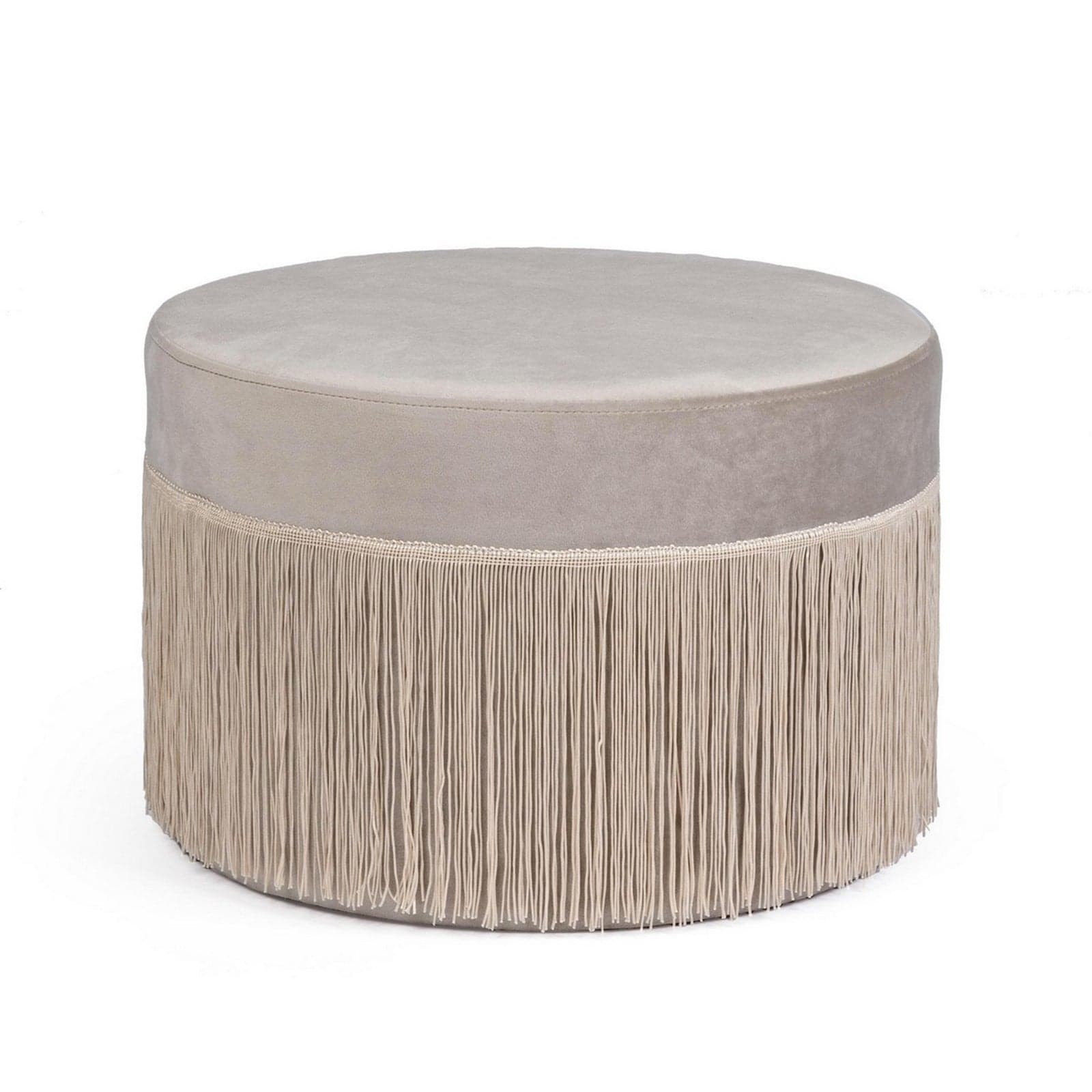 Poltrona Pouf "Leilani" per interno, con struttura in mdf e compensato da Ø45 x 30h cm in Ottomane e poggiapiedi Decor Space - Altamura, commercioVirtuoso.it