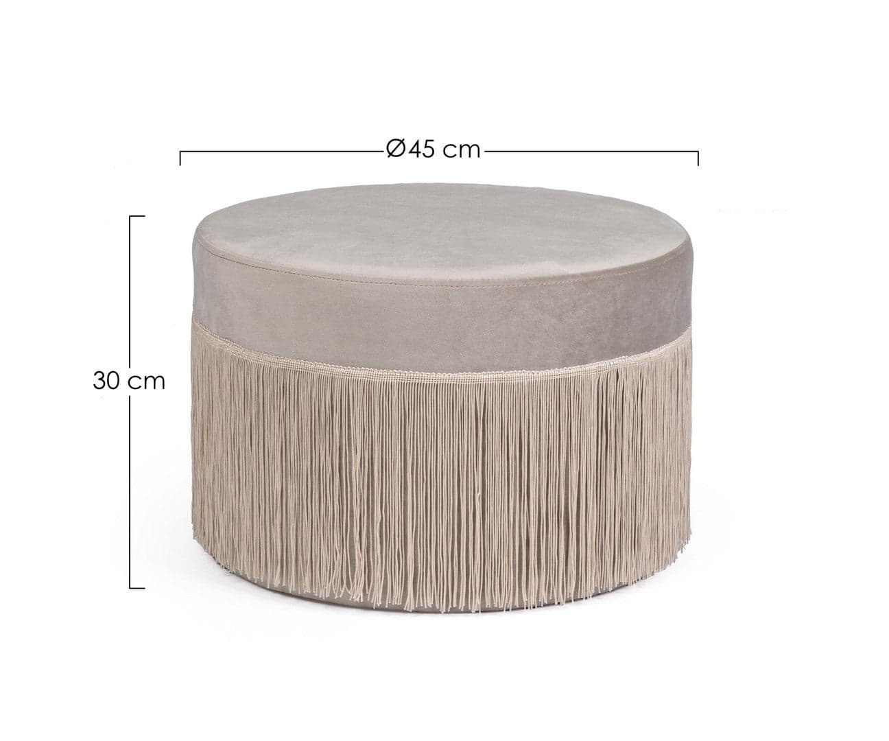 Poltrona Pouf "Leilani" per interno, con struttura in mdf e compensato da Ø45 x 30h cm in Ottomane e poggiapiedi Decor Space - Altamura, commercioVirtuoso.it