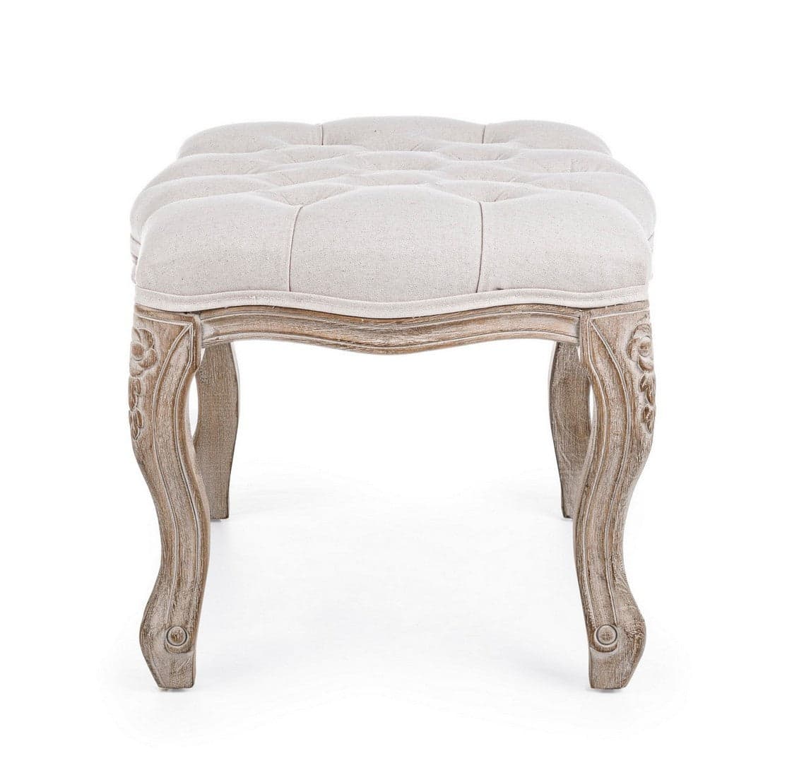 Poltrona Pouf "Diva" per interno, con struttura in rubber wood da 53x42x38cm in Ottomane e poggiapiedi Decor Space - Altamura, commercioVirtuoso.it
