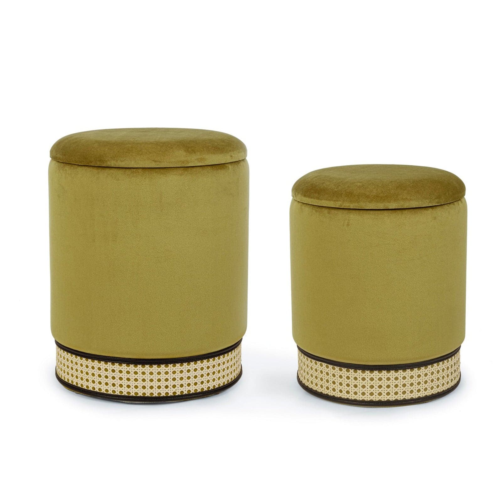 Poltrona Pouf "Milena" per interno, con struttura in mdf e compensato, set da 2 pezzi in Ottomane e poggiapiedi Decor Space - Altamura, commercioVirtuoso.it