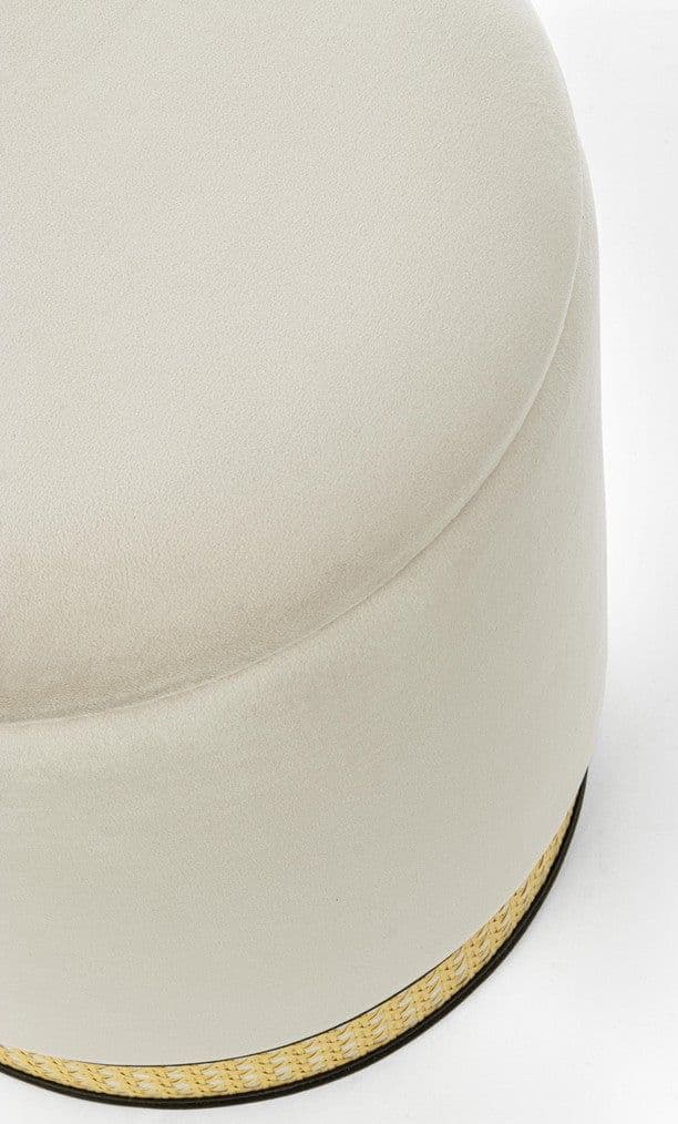 Poltrona Pouf "Milena" per interno, con struttura in mdf e compensato, set da 2 pezzi in Ottomane e poggiapiedi Decor Space - Altamura, commercioVirtuoso.it
