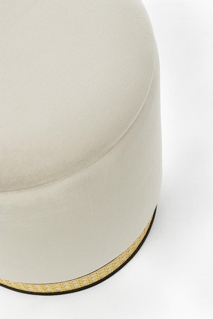Poltrona Pouf "Milena" per interno, con struttura in mdf e compensato, set da 2 pezzi in Ottomane e poggiapiedi Decor Space - Altamura, commercioVirtuoso.it