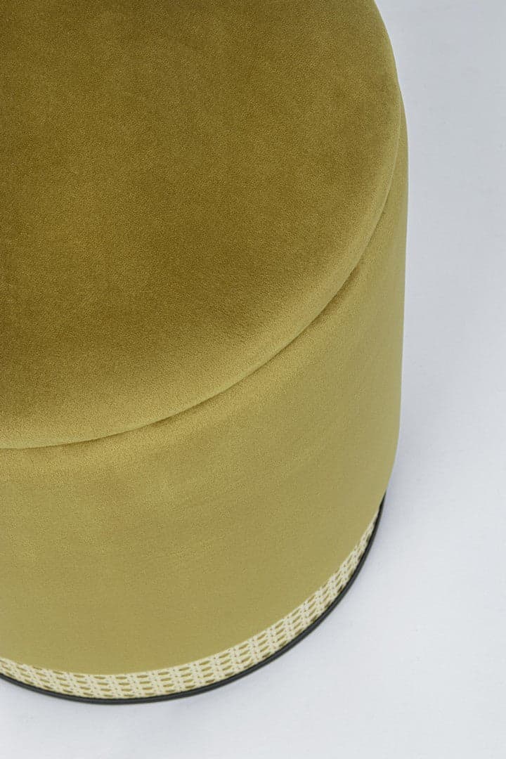 Poltrona Pouf "Milena" per interno, con struttura in mdf e compensato, set da 2 pezzi in Ottomane e poggiapiedi Decor Space - Altamura, commercioVirtuoso.it
