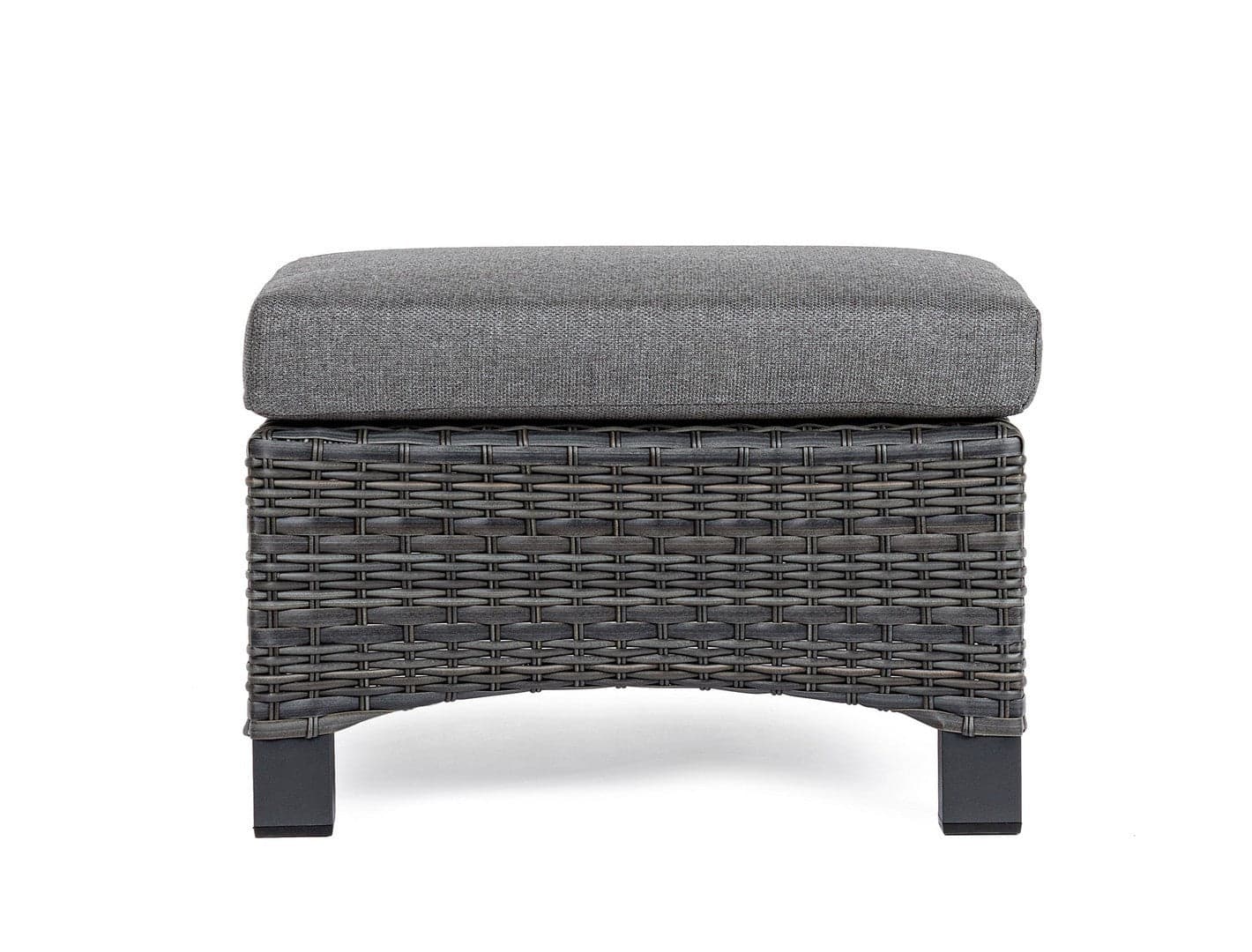 Poggiapiedi con cuscini "Britton" con struttura in alluminio, intreccio in fibra sintetica in Ottomane e poggiapiedi Decor Space - Altamura, commercioVirtuoso.it