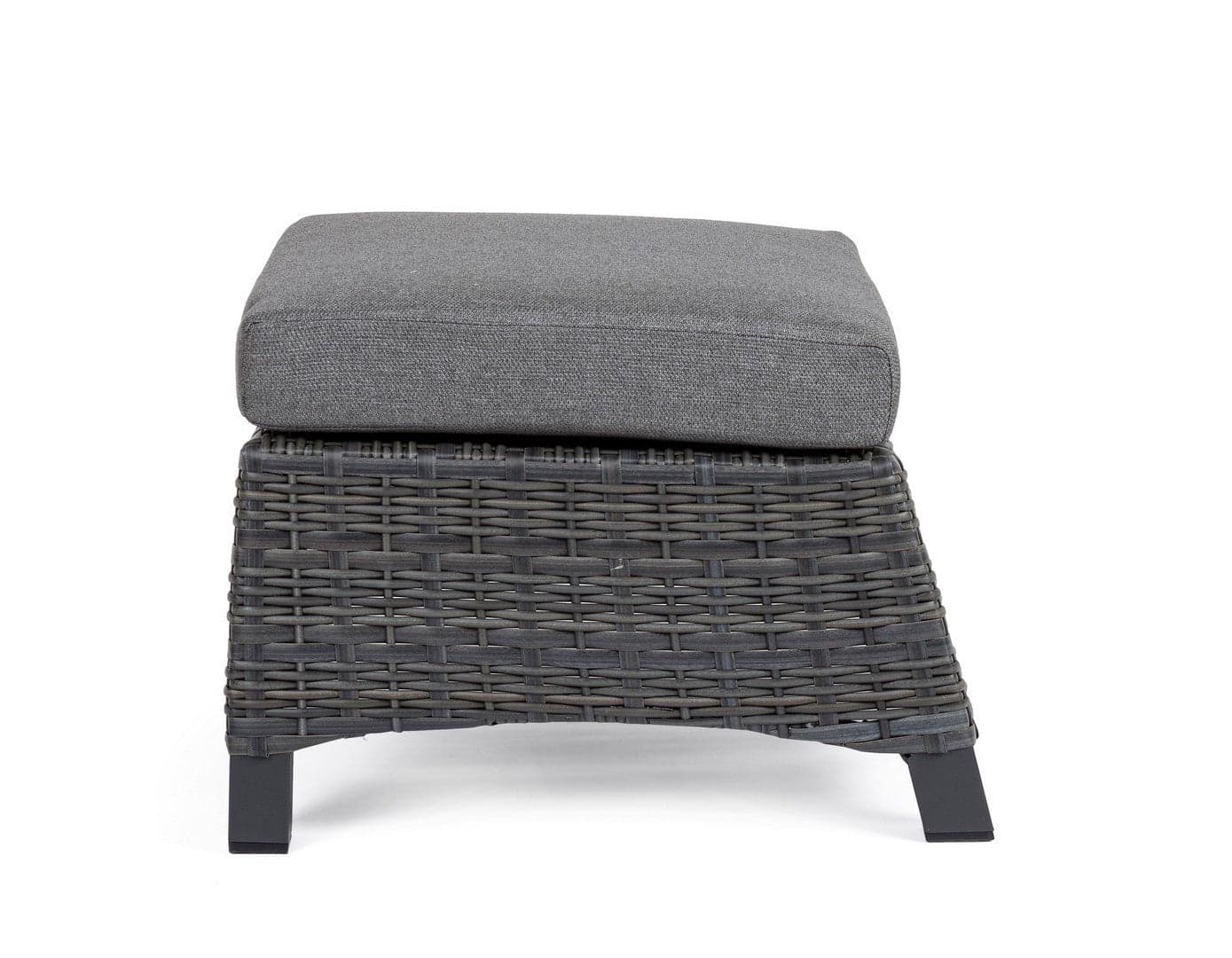 Poggiapiedi con cuscini "Britton" con struttura in alluminio, intreccio in fibra sintetica in Ottomane e poggiapiedi Decor Space - Altamura, commercioVirtuoso.it