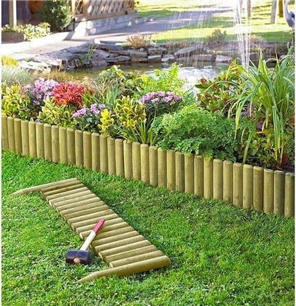 Bordura per aiuole in legno "Lasa" da giardino di pino naturale per recinzioni giardino e terrazzo in Bordature da giardino Decor Space - Altamura, commercioVirtuoso.it