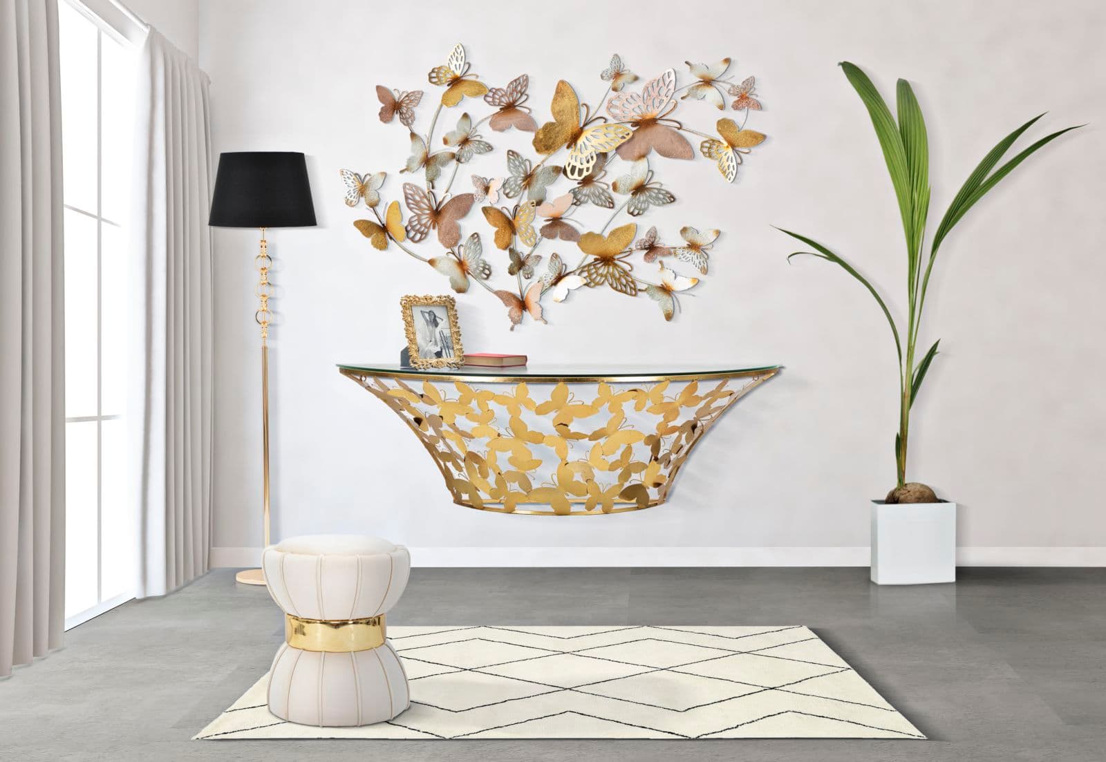 Pannello decorativo farfalle da muro in ferro per decorazioni ambienti in Sculture a parete Decor Space - Altamura, commercioVirtuoso.it
