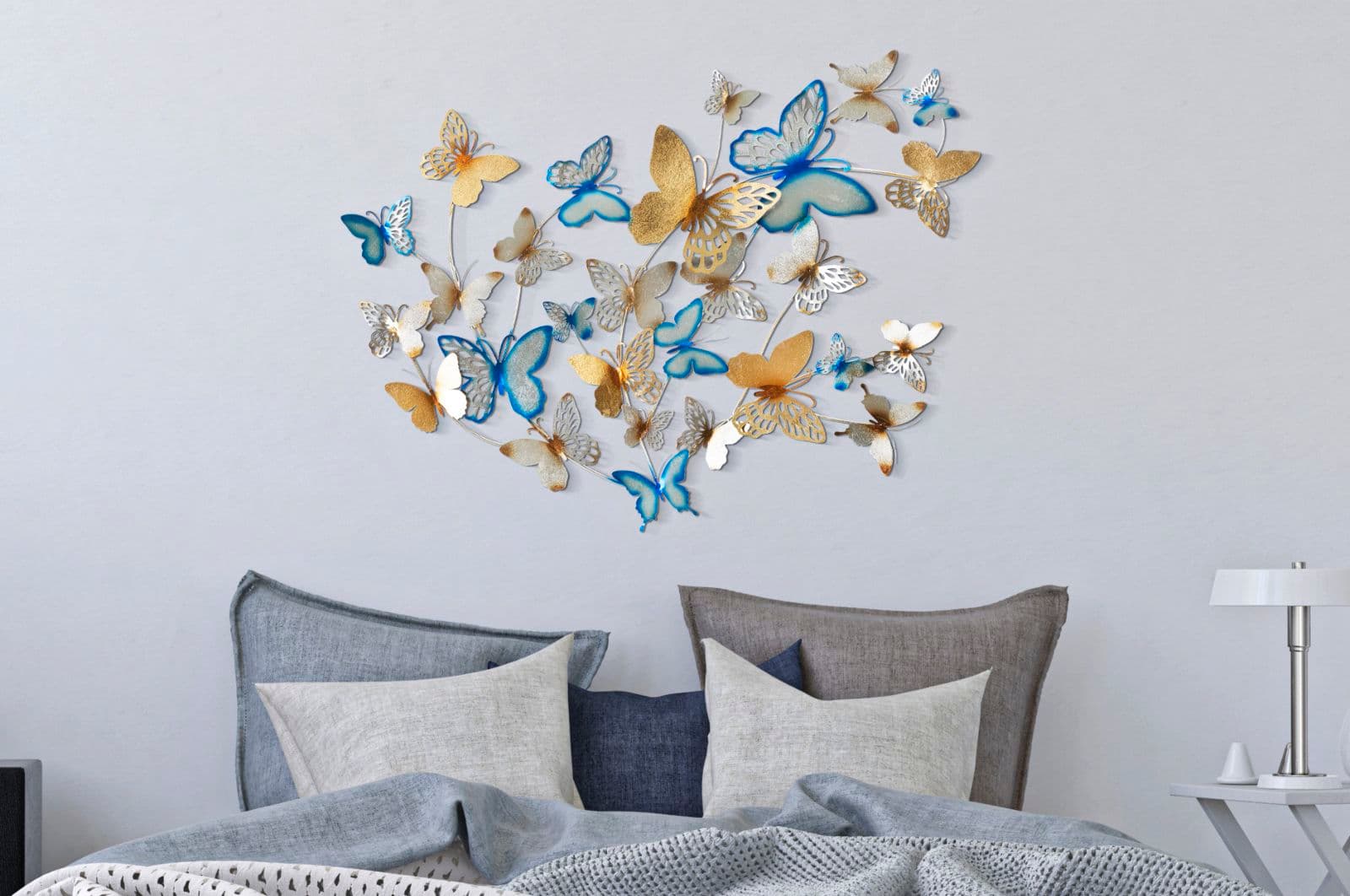 Pannello decorativo farfalle da muro in ferro per decorazioni ambienti in Sculture a parete Decor Space - Altamura, commercioVirtuoso.it