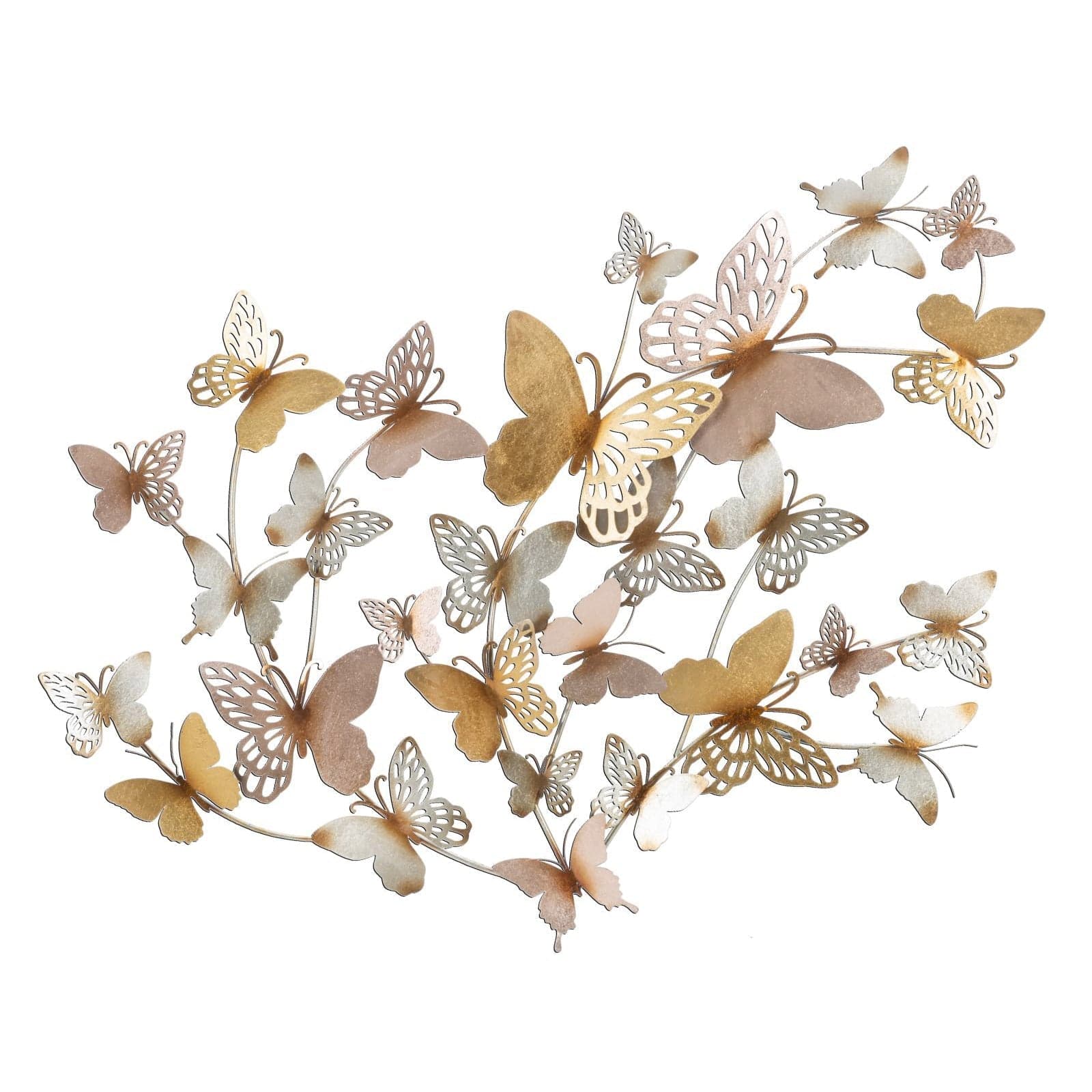 Pannello decorativo farfalle da muro in ferro per decorazioni ambienti in Sculture a parete Decor Space - Altamura, commercioVirtuoso.it