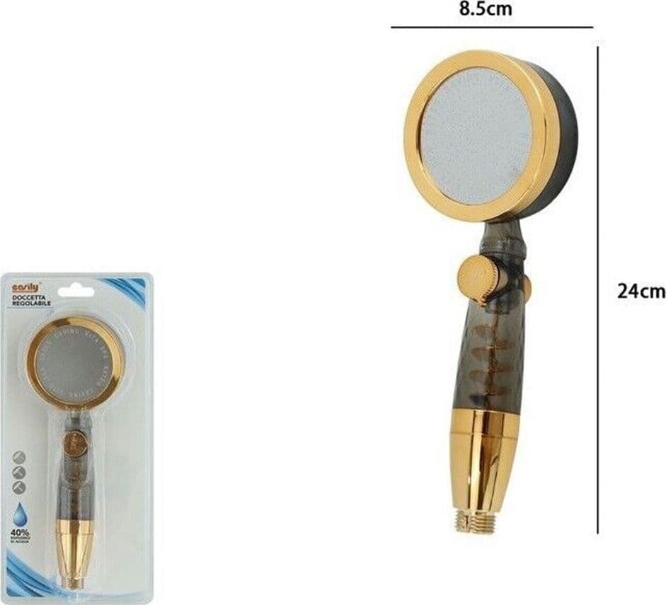 DOCCETTA SOFFIONE MULTIGETTO DOCCIA BAGNO BOMBATA CON PULSANTE VENTOLA SPIRALE 87531 - 2