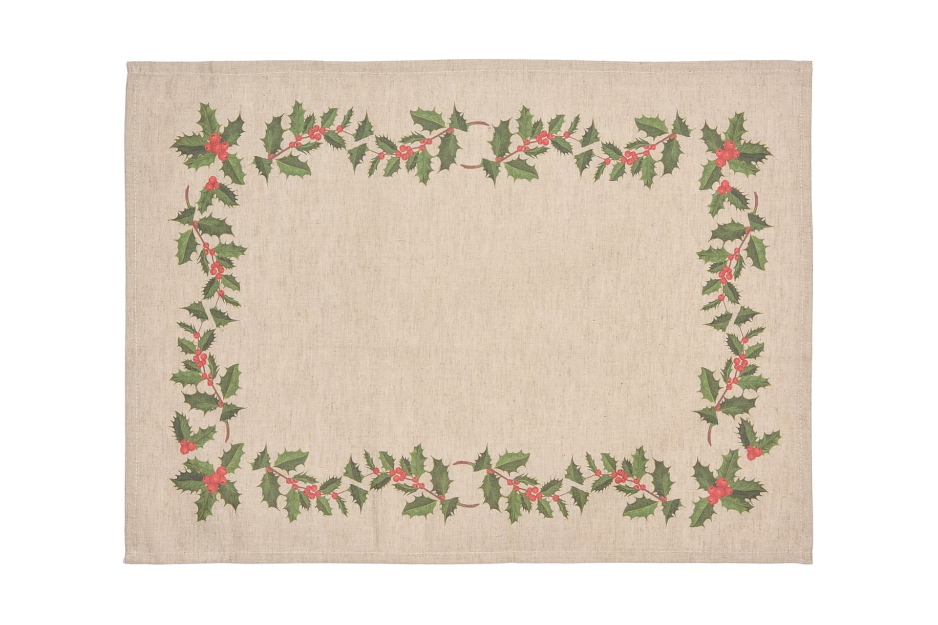 Set di 2 tovagliette americane natalizie coppia tovagliette 35 X 50 CM in misto lino decoro natale morbide resistenti made in italy AGRIFOGLIO