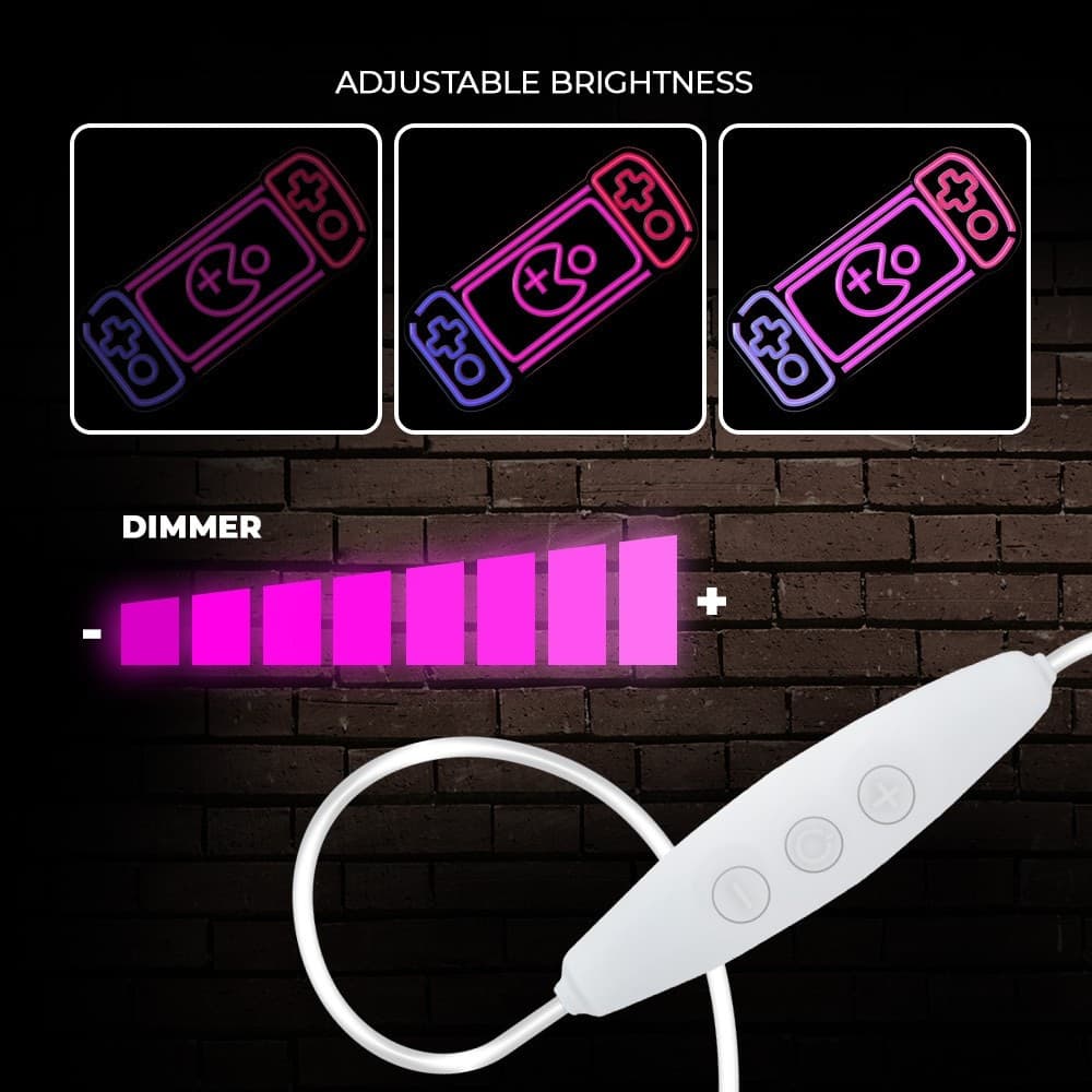 led wall neon consolle multicolor connettore usb con regolatore di intensita' dimensioni 580 x 18 x 250 - 5