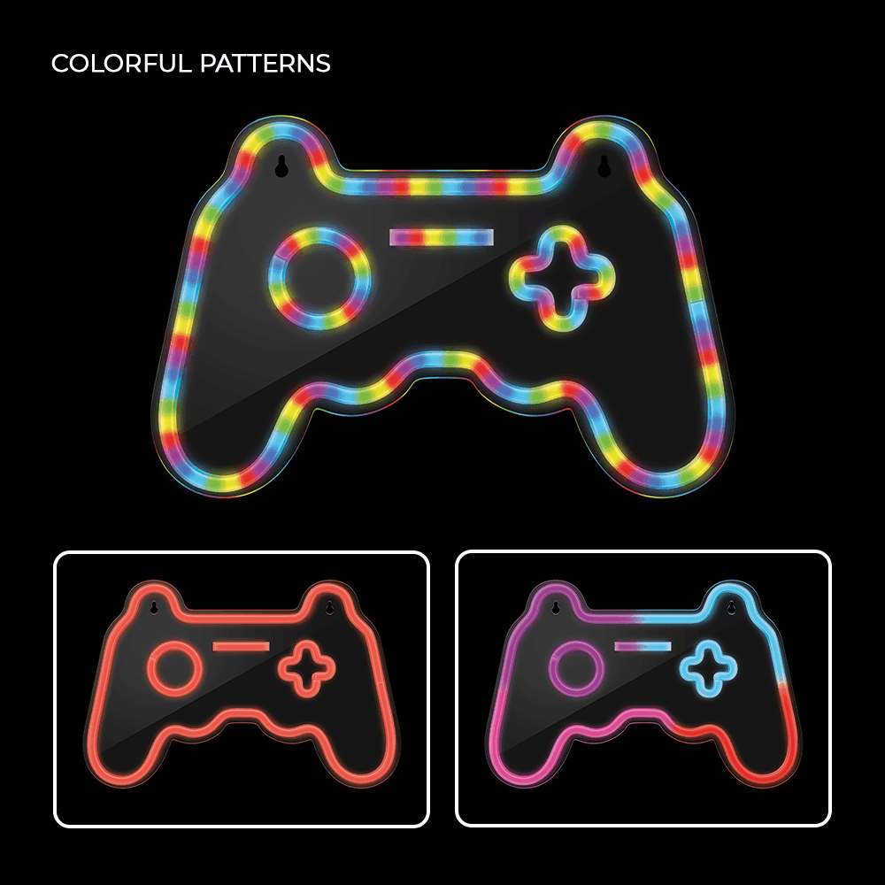 led wall neon joystick multicolor connettore usb con regolatore di intensita' dimensioni 410 x 16 x 275 - 3