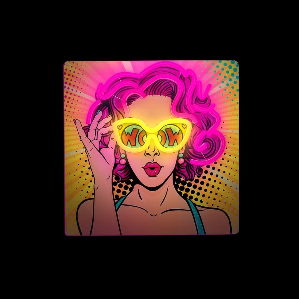led wall neon women multicolor connettore usb con regolatore di intensita' dimensioni 320 x 18 x 320 - 2