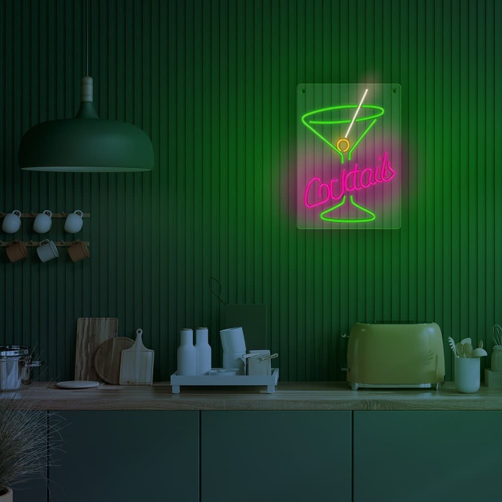 led wall neon coctails multicolor connettore usb con regolatore di intensita' dimensioni 222 x 18 x 420 - 4