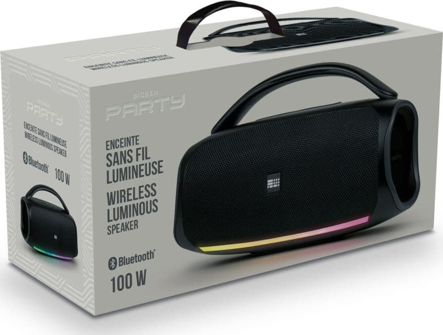 speaker bluetooth luminoso 100w twslettore usb e micro sd ricaricabile equalizzatore, ingresso aux in - 5