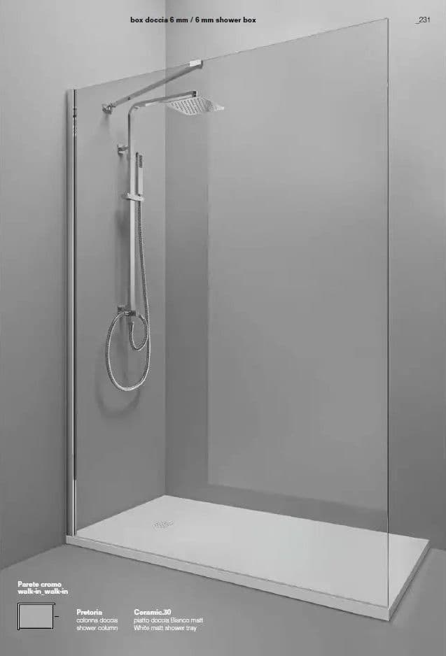 Parete Doccia Walk In H200 Anticalcare 6mm Trasparente - 2