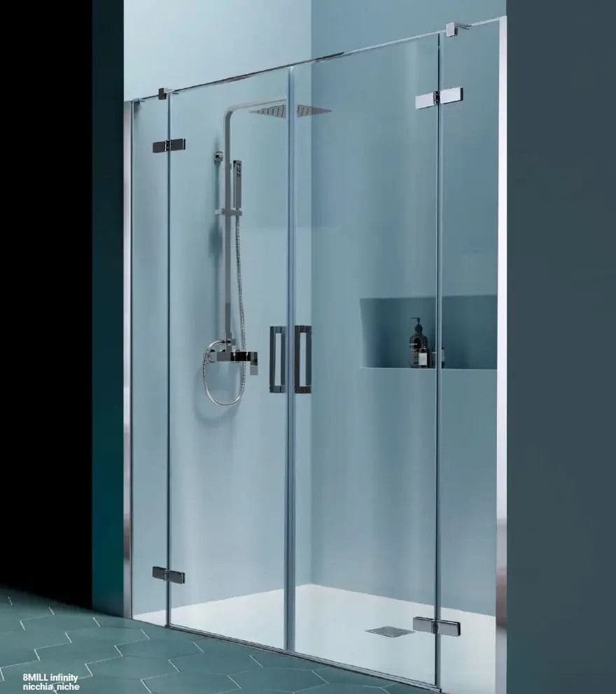 Porta Doccia Doppia Battente Anticalcare 8mm Infinity H200 - 5