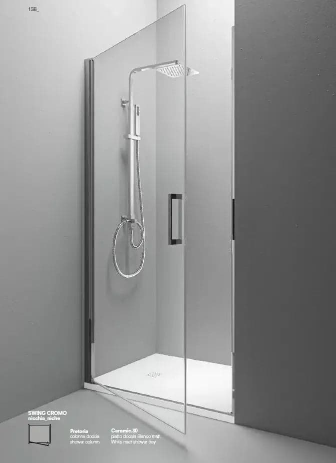 Porta Doccia Battente Totale Anticalcare 6mm H200 - Swing - 3