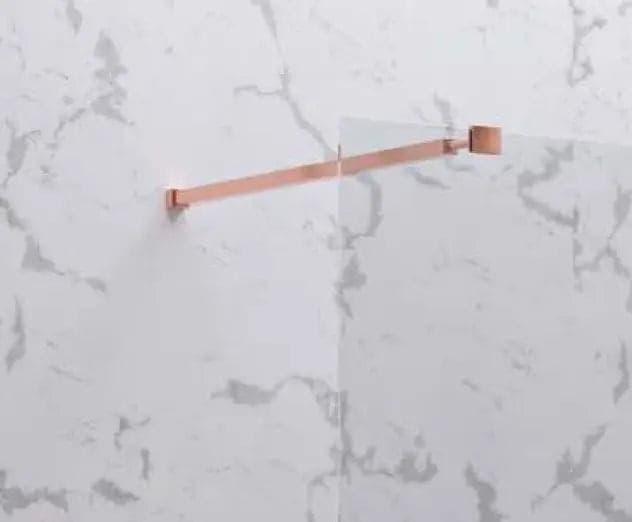 Parete Walkin H200cm Cristallo Trasparente 8mm Anticalcare Profili Rose Gold - 3