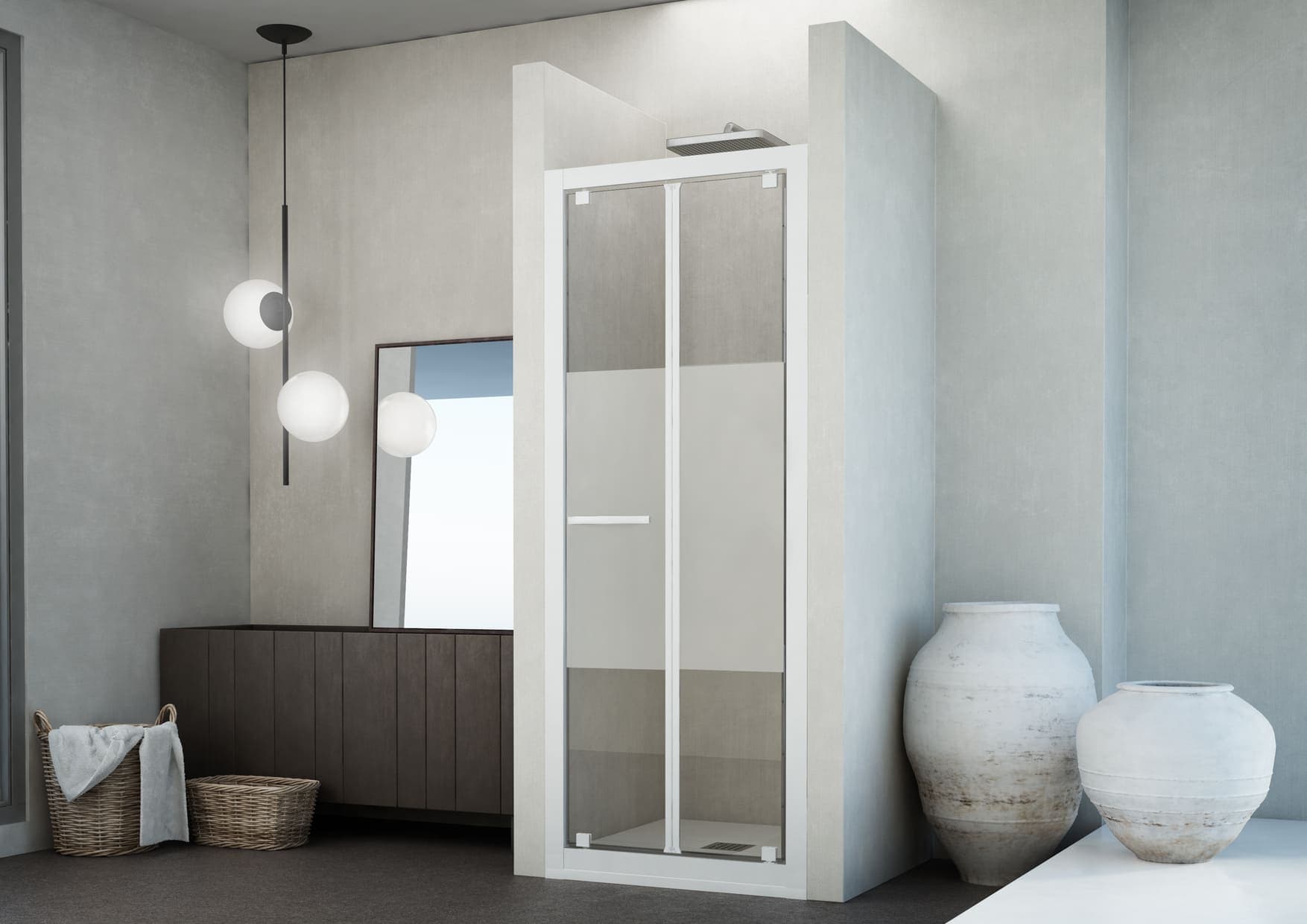 Porta Doccia Pieghevole 6mm Trasparente H200cm Anticalcare - 2