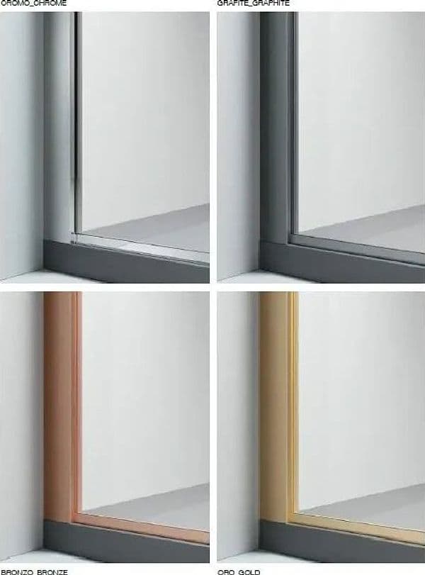 Parete Walk In H200 Anticalcare 8mm Trasparente Profili Bronzo - 3