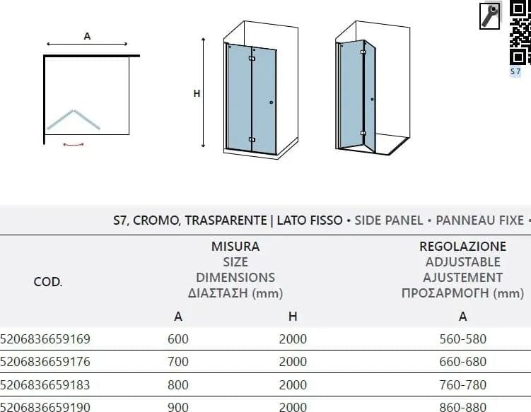 Parete Walk In A Libro H200cm Trasparente 6mm S7 Profilo Nero - 3