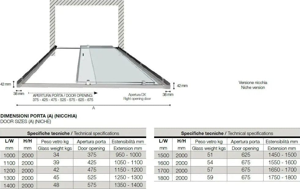 QUICK | Porta Doccia 6mm Anta Scorrevole Anticalcare H200 - 9