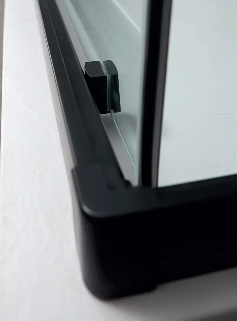 RAPID | Box Doccia Tre Lati Profili Neri 6mm Anticalcare Montaggio Rapido - 5