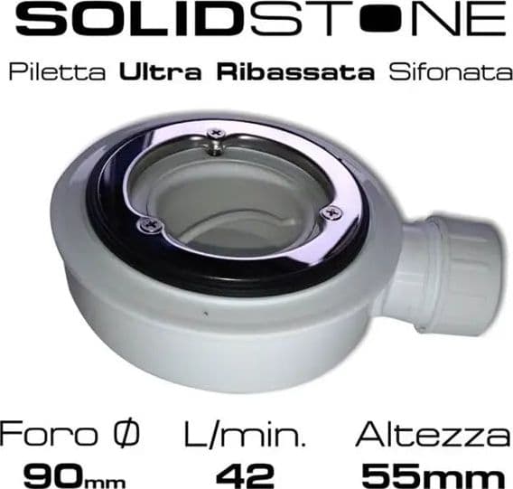 Piatto Doccia Solidstone Mineral Marmo Grafite H2.8cm Effetto Ardesia - 4
