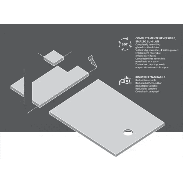 Piatto Doccia Solidstone Mineral Marmo Grafite H2.8cm Effetto Ardesia - 5