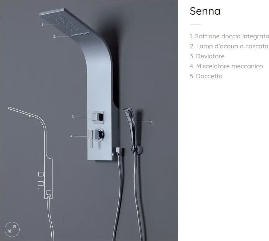 Colonna Doccia Idromassaggio Con Cascata - Senna - 2