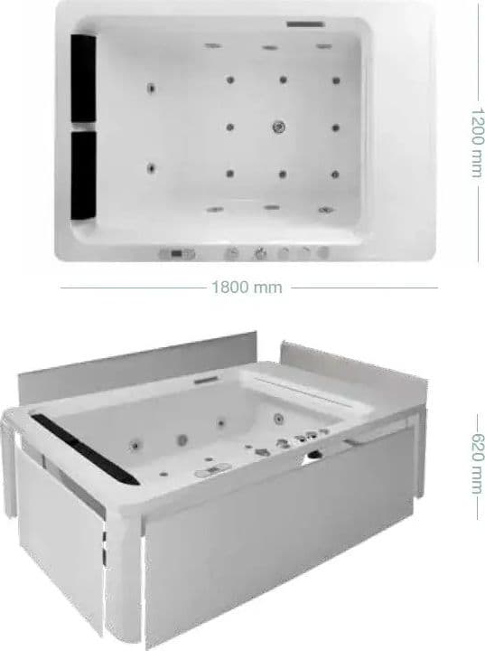 COLACRIL MARMORE Vasca Idromassaggio 2 Posti Con Cascata 180x120 - 4