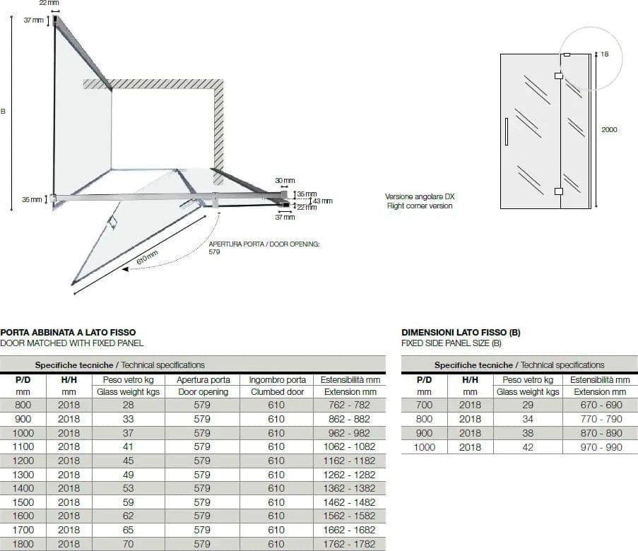 Box Doccia Battente Anticalcare 8mm Infinity - 7