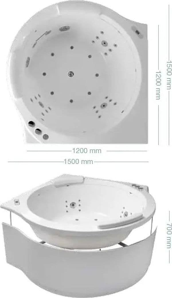 COLACRIL NIAGARA Vasca Idromassaggio Circolare 150x150 Con Cascata - 2