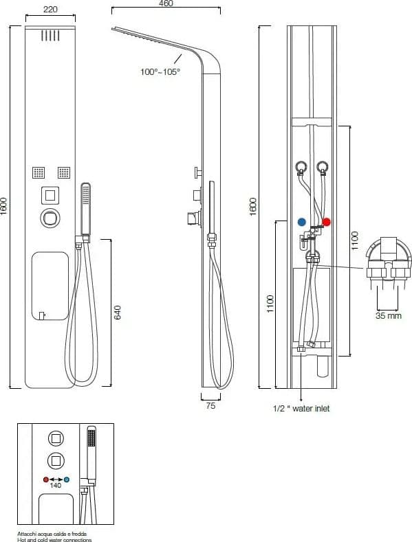 Colonna Doccia Idromassaggio Con Dispenser - Loira - 4