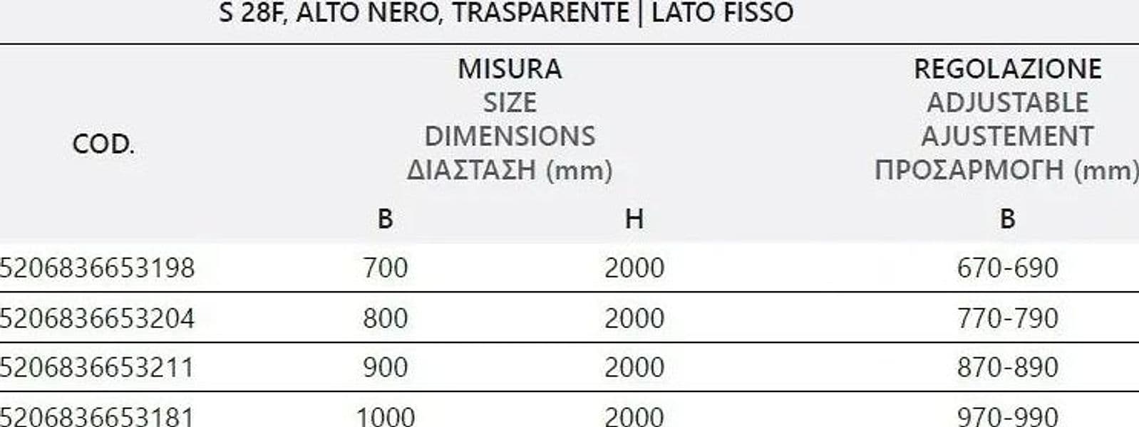Box Doccia Profili Neri Trasparente H200 Apertura Interna Esterna - 4