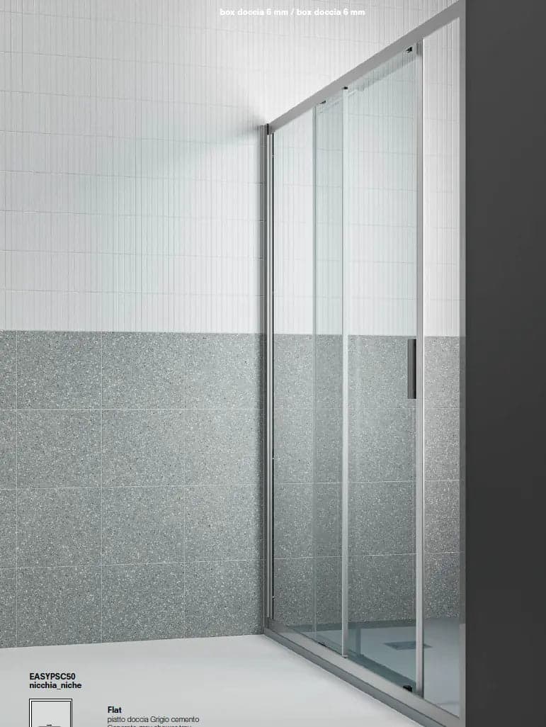 EASY | Porta Doccia H200 Trasparente Anticalcare Scorrevole 6mm - 7