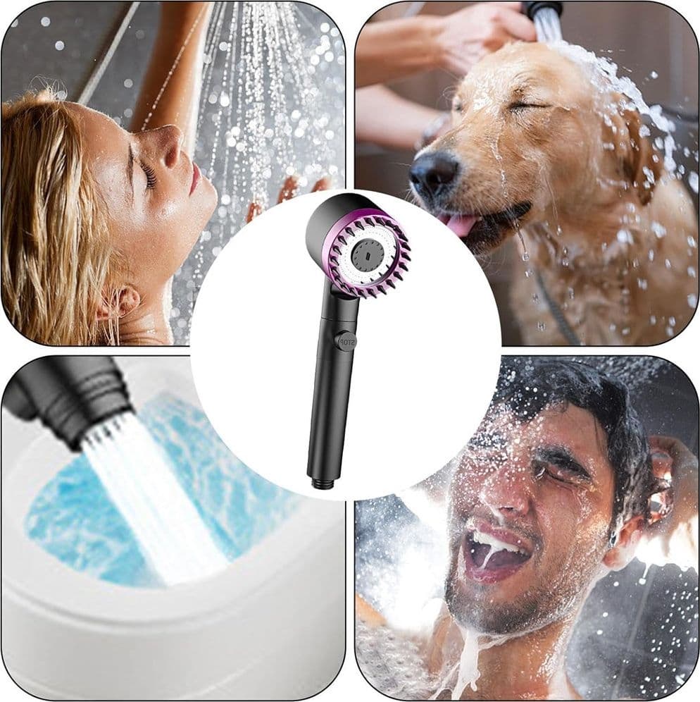 DOCCETTA DOCCINO SOFFIONE MULTIGETTO BAGNO DOCCIA MASSAGGIANTE MODERNO PULSANTE 87525 - 5