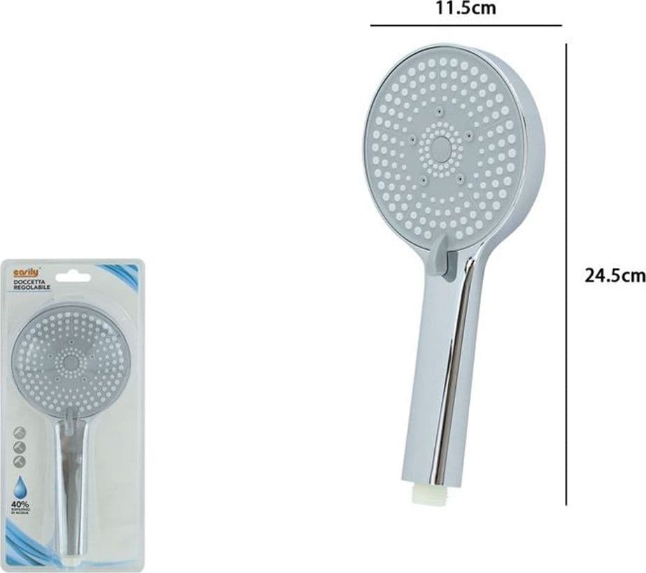 DOCCETTA DOCCINO SOFFIONE MULTIGETTO DOCCIA CORNETTA BAGNO MODERNO 11.5X24.5CM 87544 - 2