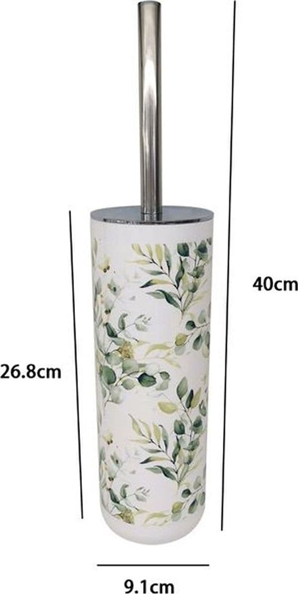 PORTASCOPINO A CILINDRO CON SCOPINO BAGNO WC TOILETTE FIORI FOGLIE ACCESSORIO 87057 - 2