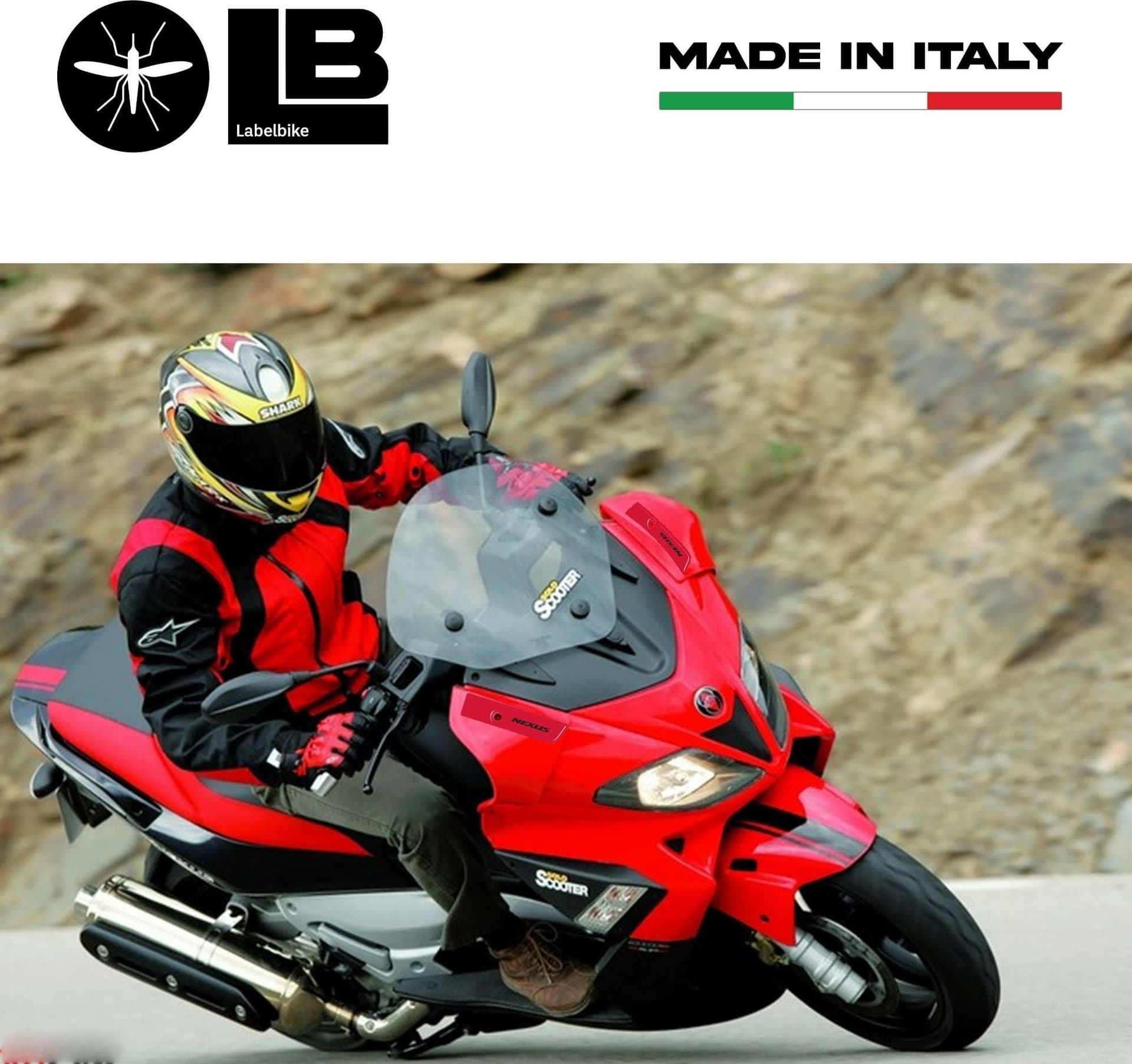 TAPPI SPECCHIETTI 2 ADESIVI RESINATI GEL 3D compatibili per scooter GILERA NEXUS - 6