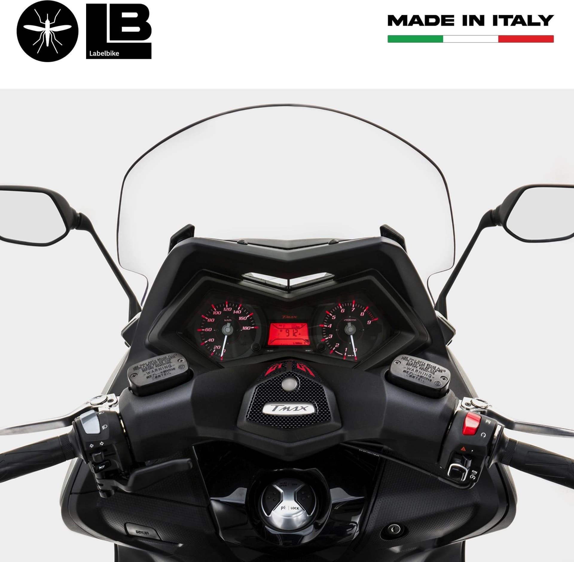 ADESIVI GEL 3D manubrio ERGAL compatibili per SCOOTER YAMAHA TMAX 530 2012-2016 - 6