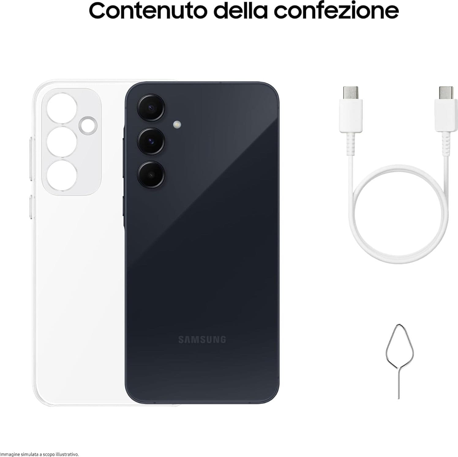 Samsung Galaxy A55 5G 8Gb Ram 128Gb Dual Sim Awesome Navy + Cover Clear Case Omaggio - 7