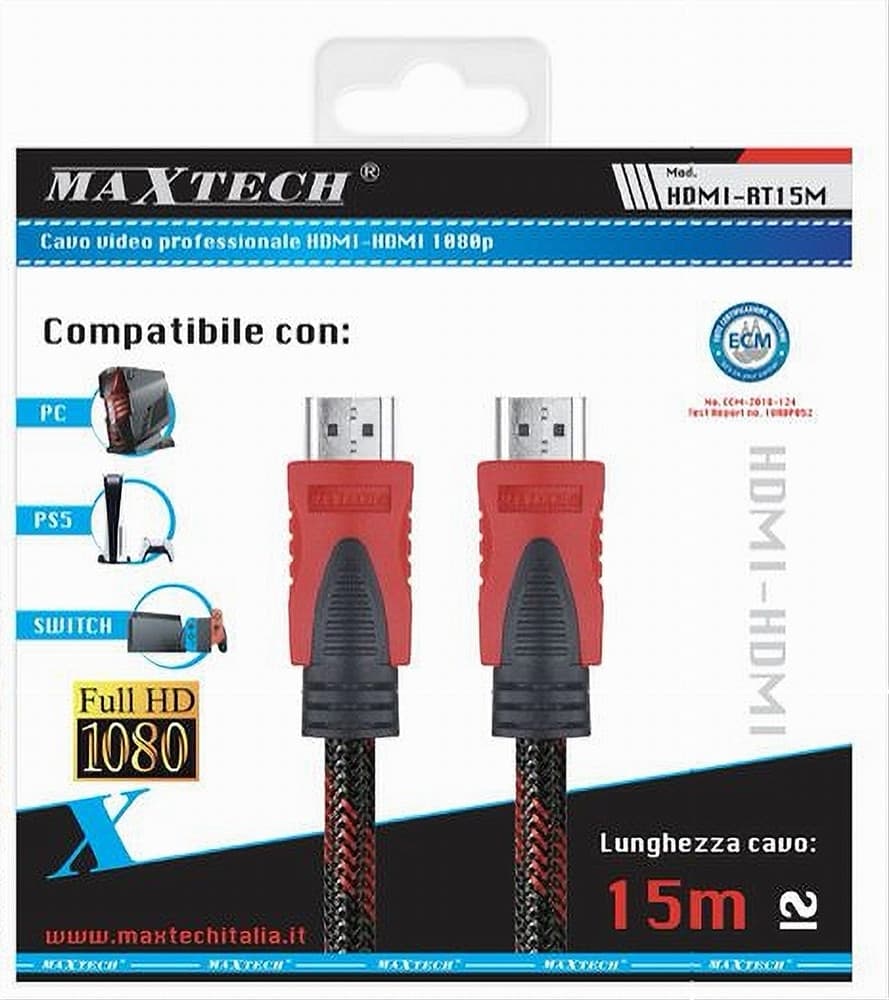 CAVO DA HDMI A HDMI RETINATO DA 15 METRI PER VIDEO PC FULL HD 1080P HDMI-RT15M - 2