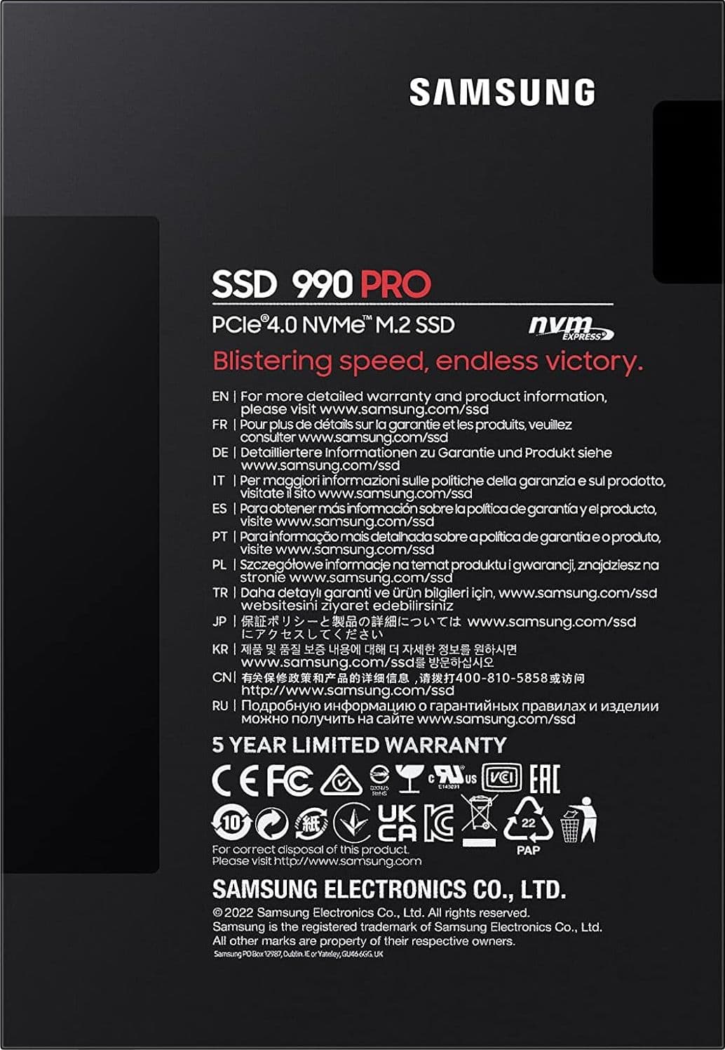 Samsung Ssd 990 Pro 1Tb Nvme M.2 Pcie 4.0 Mz-V9P1T0Bw Usato - 6